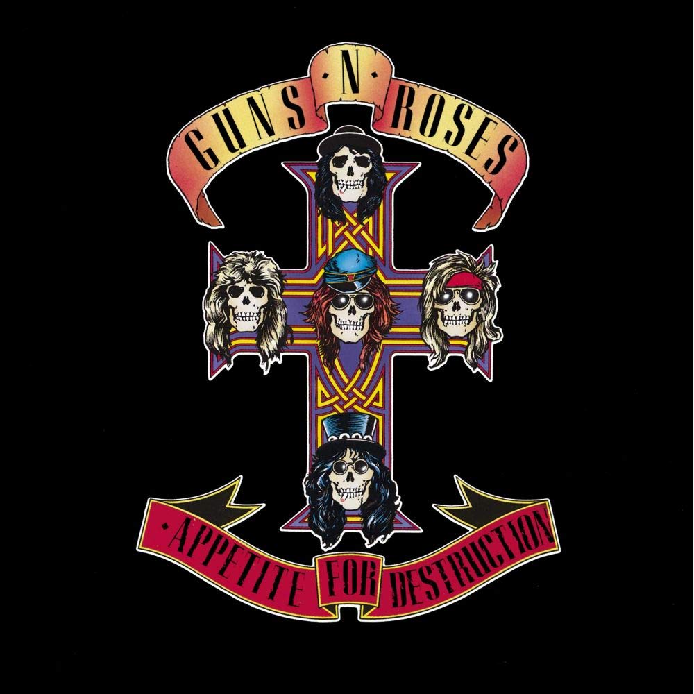 Bild zeigt das Album-Cover Appetite for Destruction der Rockband Guns N' Roses.